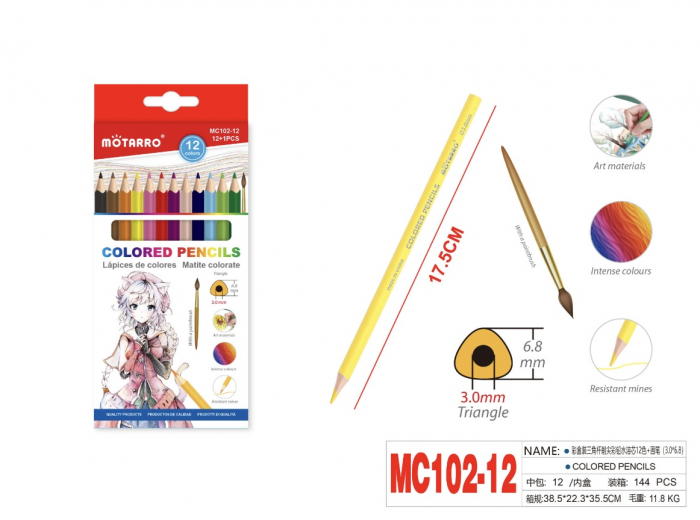 Creioane color 12 culori + penson [1]