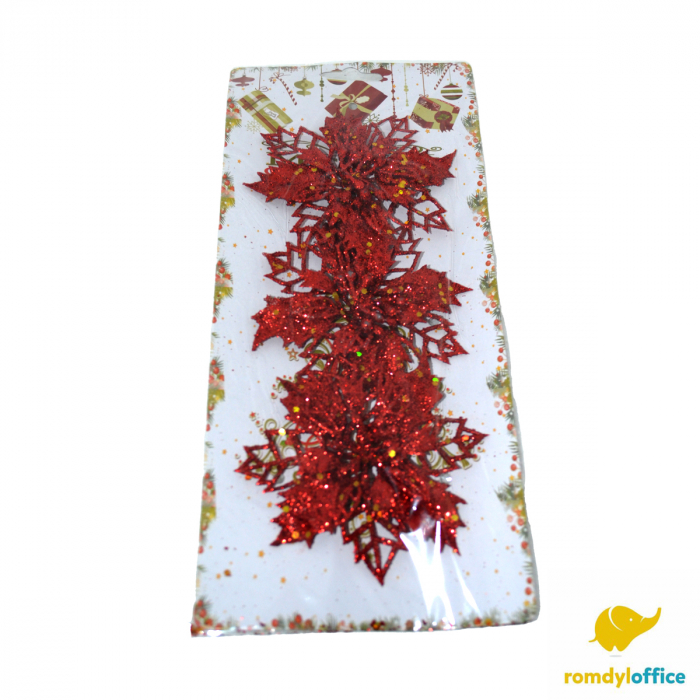 Decoratiune floare 9cm Christmas [1]