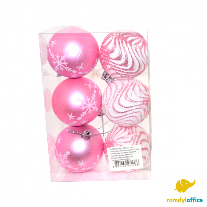 Globuri 6cm Roz 6/set [1]