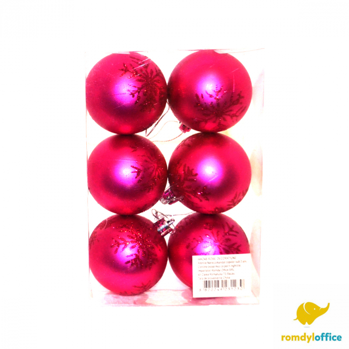 Globuri 6cm roz 6/set [1]