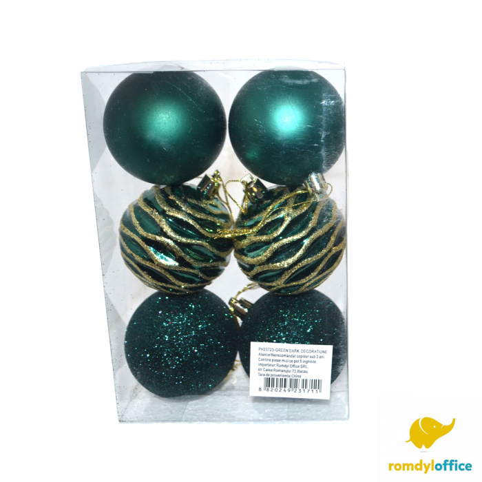 Globuri 6cm Verde inchid 6/set [1]