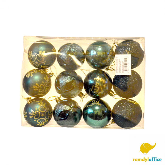 Globuri 6cm Verde inchis 12/set [1]