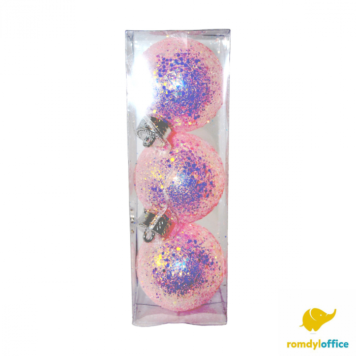 Globuri 8cm roz 3/set [1]