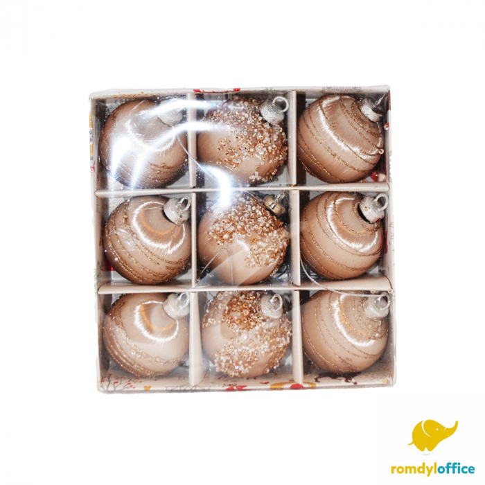 Globuri Christmas auriu 6cm 9/set [1]