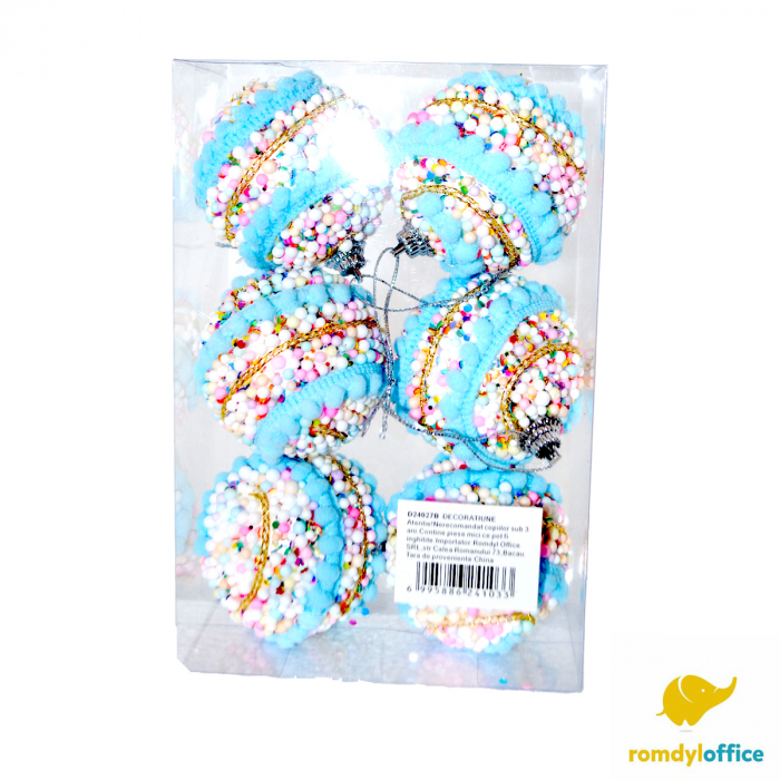Globuri Christmas blue 8cm 6/set [1]