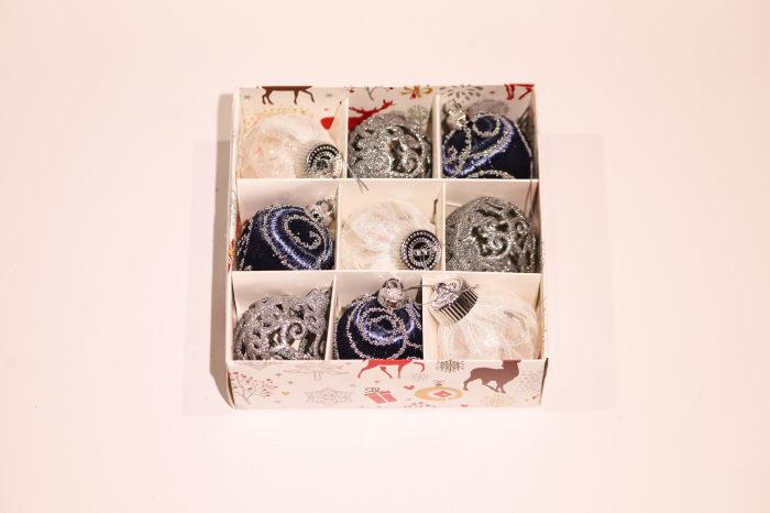 Globuri Christmas blue+transparent 6cm 9/set [2]