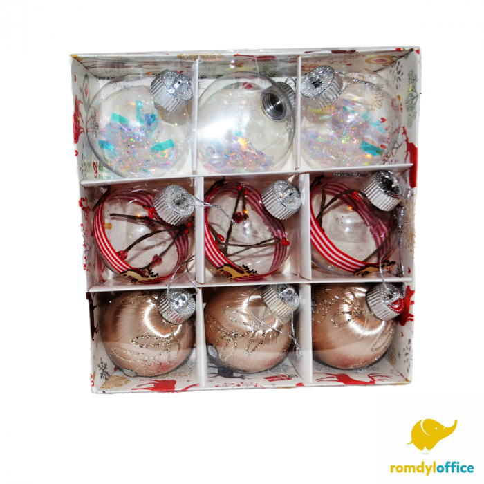 Globuri Christmas transparente 8cm 9/set [1]