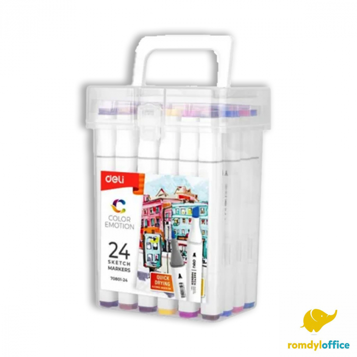 Set marker cu alcool 2 capete, 24 culori [1]