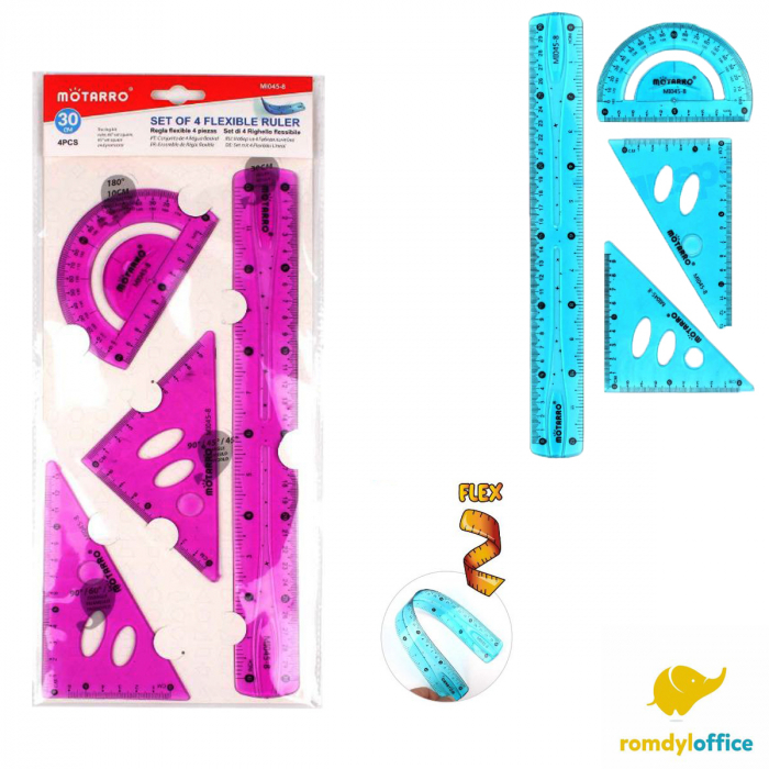 Set rigle plastic color 30cm [1]