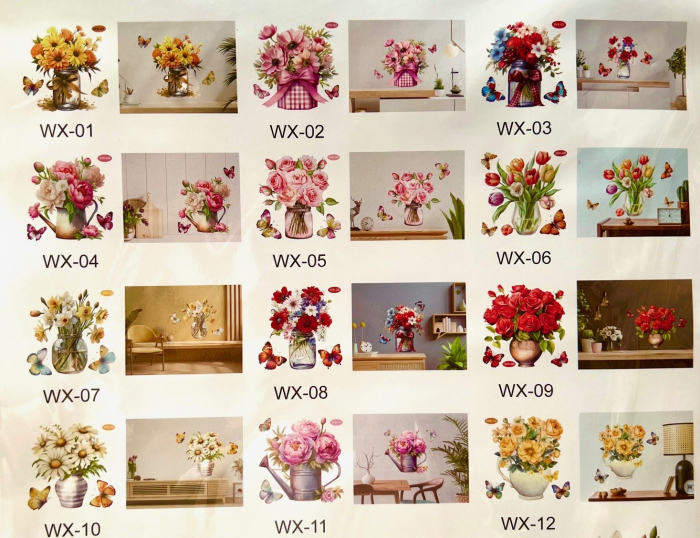 Sticker stereo vaza cu flori [1]