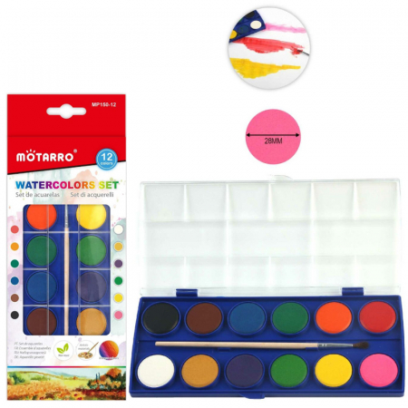 Acuarele, tempera, guase si pictura - Acuarele 12 culori cu penson