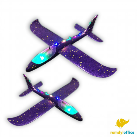 Trenulete, avioane si vapoare - Avion din spuma 45 cm cu led