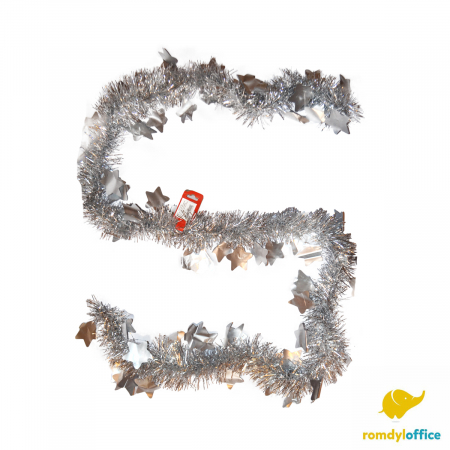 Accesorii de Craciun - Beteala decorativa argintie 2m Christmas