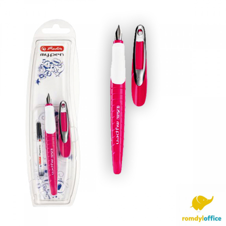 Stilouri scolare - Blister Stilou My Pen Penita M Roz/Alb