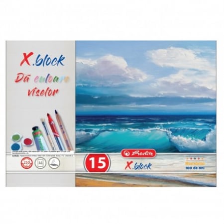 Rechizite scolare - Bloc desen X.Block, A4, 16 file, 250g, Herlitz