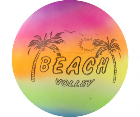 Jucarii de exterior - Minge cauciuc multicolora cu print palmier 12,7 cm