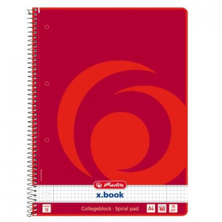 Caiete - Caiet A4 160 file cu spira matematica X.Book Herli