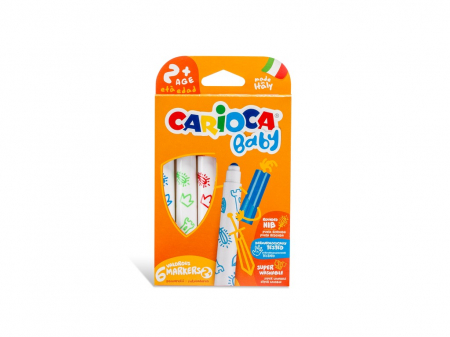 Rechizite scolare - Carioca Baby Marker 2+, 6 culori/set