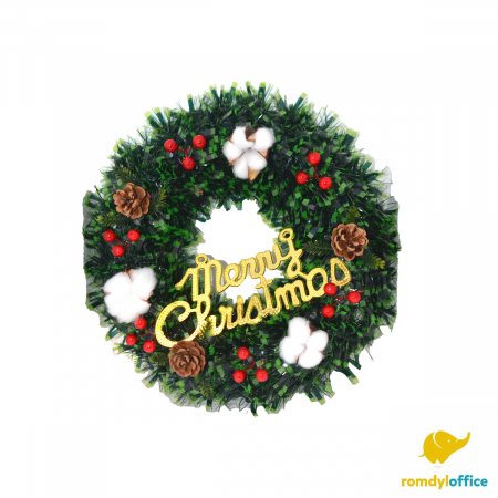 Accesorii de Craciun - Coronita usa 40cm Merry Christmas