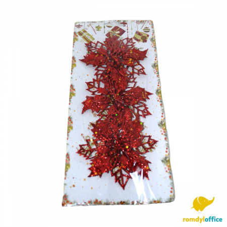 Accesorii de Craciun - Decoratiune floare 9cm Christmas