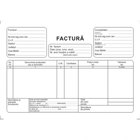 Tipizate - FACTURA (FARA TVA) A5 - 3EX AUTOC. CARNET