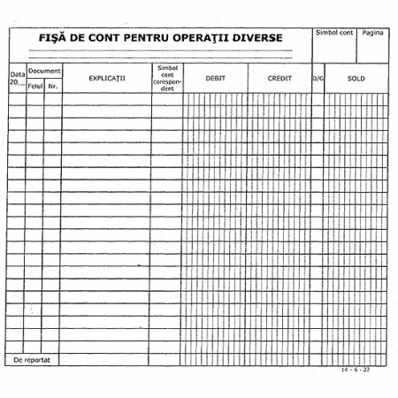 Tipizate - FISA DE CONT OPERATIUNI DIVERSE