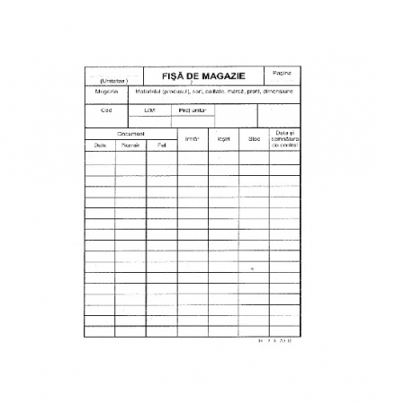 Tipizate - FISA DE MAGAZIE A5