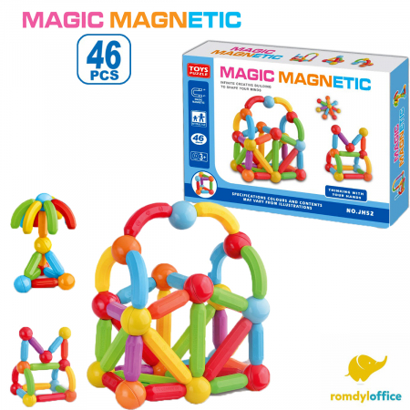 Jocuri de constructie si imbinare - Joc educativ constructii magnetice Sticks Building