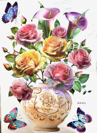 Stickere decorative - GLK STICKER VAZA FLORI