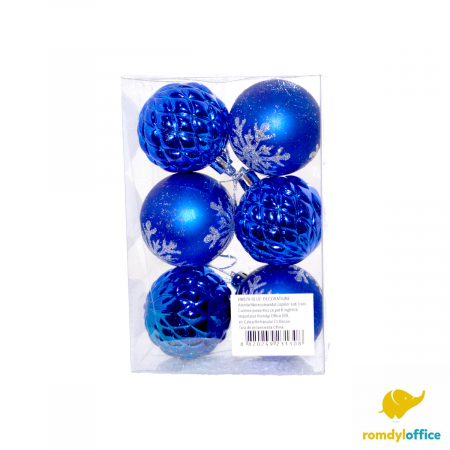 Accesorii de Craciun - Globuri 5cm Blue 6/set
