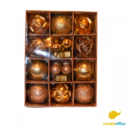 Accesorii de Craciun - Globuri 6cm aurii 12/set