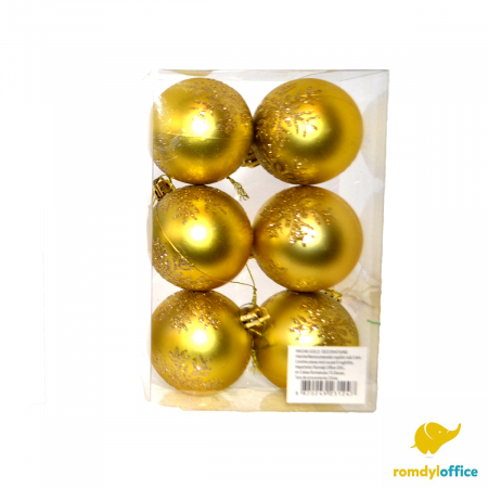 Accesorii de Craciun - Globuri 6cm aurii 6/set