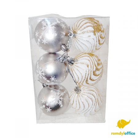Accesorii de Craciun - Globuri 6cm sampanie 6/set