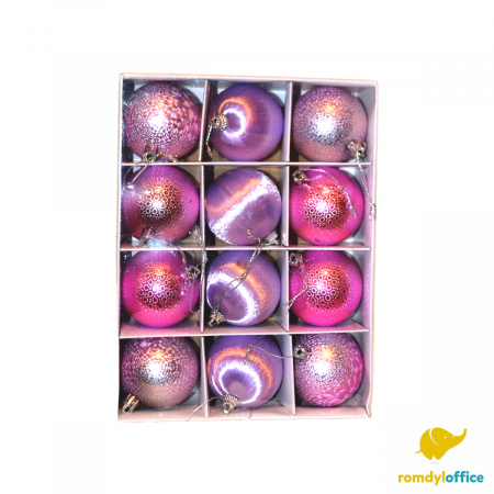 Accesorii de Craciun - Globuri 6cm violet 12/set