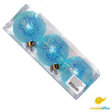 Accesorii de Craciun - Globuri 8cm blue 3/set