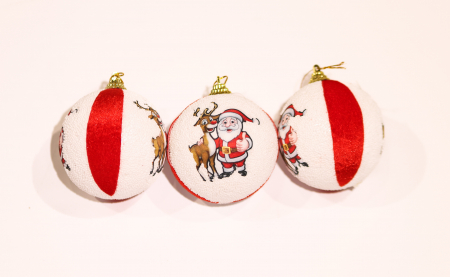 Accesorii de Craciun - Globuri 8cm rosii 3/set