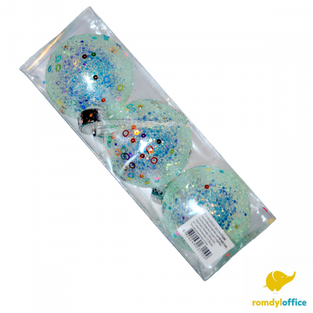 Accesorii de Craciun - Globuri 8cm verzi 3/set