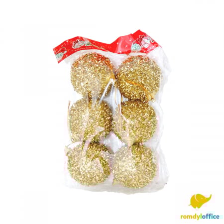 Articole decor - Globuri aurii 6cm 6/set