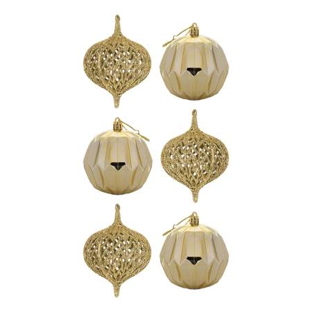 Articole decor - Globuri aurii 8cm 6/set