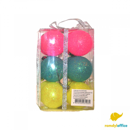 Accesorii de Craciun - Globuri mix color 5cm 12/set