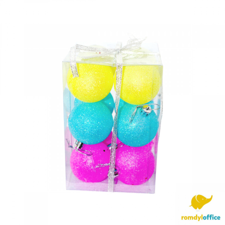 Accesorii de Craciun - Globuri mix color 6cm 12/set