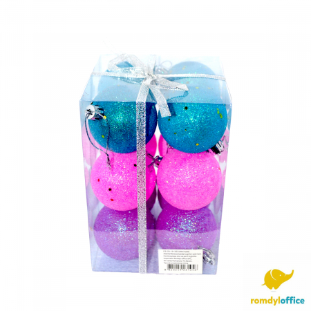 Accesorii de Craciun - Globuri mix color 6cm 12/set