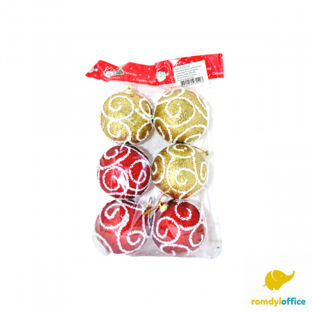 Accesorii de Craciun - Globuri mix color 7cm 6/set