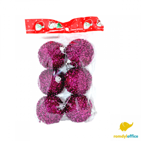 Accesorii de Craciun - Globuri violet 6cm 6/set