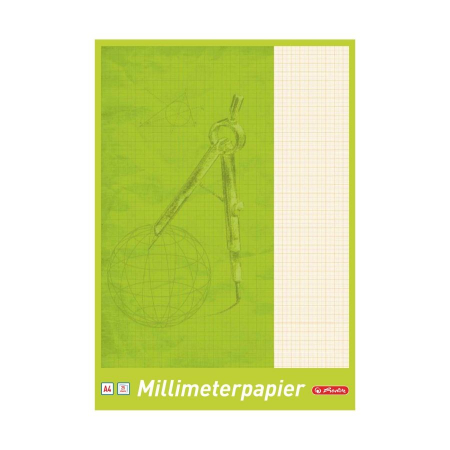 Produse din hartie - Hartie milimetrica A4, 80g, 25 file, HERLITZ