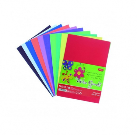 Hartie colorata si de creativitate - Hartie gumata A4 HG401,10 Culori/set, DACO