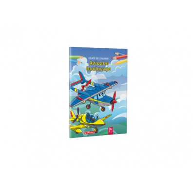 Carti si caiete educative de colorat - CARTE DE COLORAT A4, 16F, AVIOANE BUCLUCASE