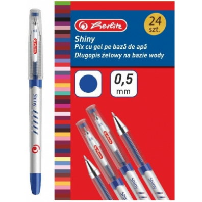 Pixuri cu gel - Pix cu gel Shiny 0.5mm albastru Herlitz