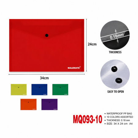 Mape si Clipboard-uri - Mapa plastic cu buton color A4