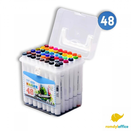Carioci si Linere - Set marker cu alcool 2 capete, 48 culori